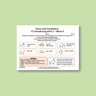 Y2 Music D (Introducing Pitch 2) Oracy Tasks OT
