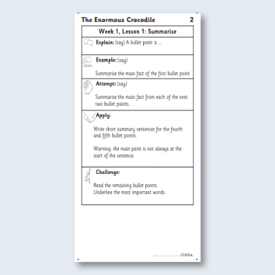 Y2 Reading (The Enormous Crocodile 2) Knowledge Notes KN