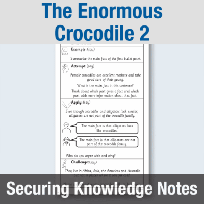 Image of Year 2 Reading (The Enormous Crocodile 2) Knowledge Note SKN CUSP Resource