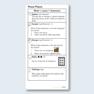 Y2 Reading (A Planet Full of Plastics) Knowledge Notes SKN