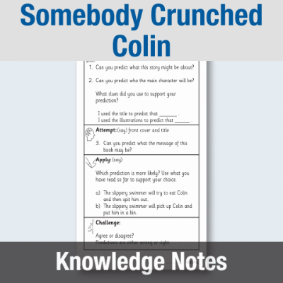Image of Year 2 Reading (Somebody Crunched Colin) Knowledge Notes KN CUSP Resource