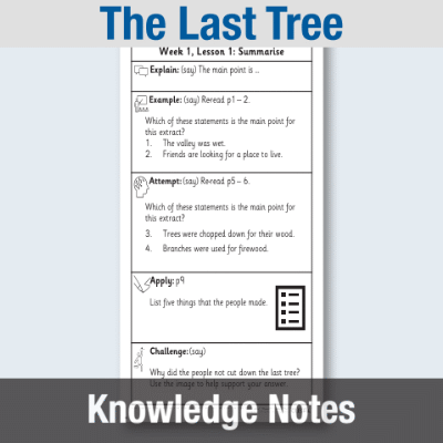 Image of Year 2 Reading (The Last Tree) Knowledge Notes KN CUSP Resource