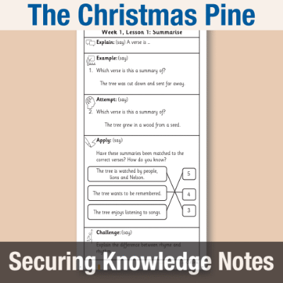Image of Year 2 Reading (The Christmas Pine) Knowledge Notes SKN CUSP Resource