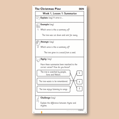 Y2 Reading (The Christmas Pine) Knowledge Notes SKN