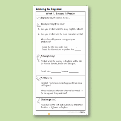 Y2 Reading (Coming to England) Knowledge Notes KN