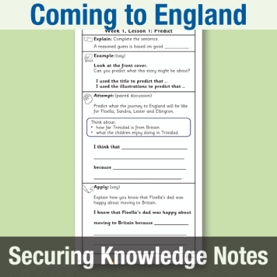 Image of Year 2 Reading (Coming to England) Knowledge Notes SKN CUSP Resource