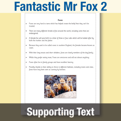 Image of Year 2 Reading (Fantastic Mr Fox 2) Supporting Text ST CUSP Resource