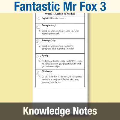 Image of Year 2 Reading (Fantastic Mr Fox 3) Knowledge Notes KN CUSP Resource