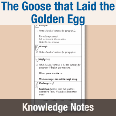 Image of Year 2 Reading (The Goose that Laid the Golden Egg) Knowledge Notes KN CUSP Resource