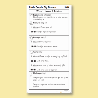 Y2 Reading (Little People Big Dreams) Knowledge Notes SKN