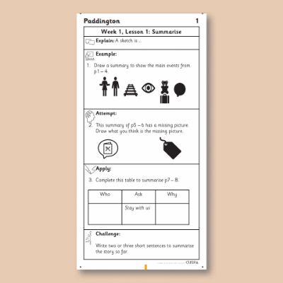 Y2 Reading (Paddington 1) Knowledge Notes KN
