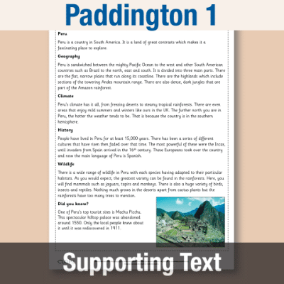 Image of Year 2 Reading (Paddington 1) Supporting Text ST CUSP Resource