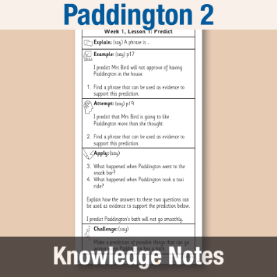 Image of Year 2 Reading (Paddington 2) Knowledge Notes KN CUSP Resource