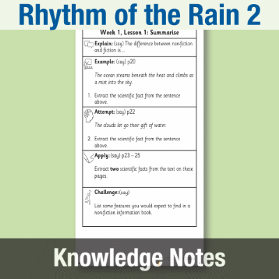 Image of Year 2 Reading (Rhythm of the Rain 2) Knowledge Notes KN CUSP Resource