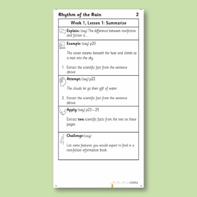 Y2 Reading (Rhythm of the Rain 2) Knowledge Notes KN