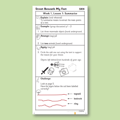 Y2 Reading (The Street Beneath my Feet) Knowledge Notes SKN