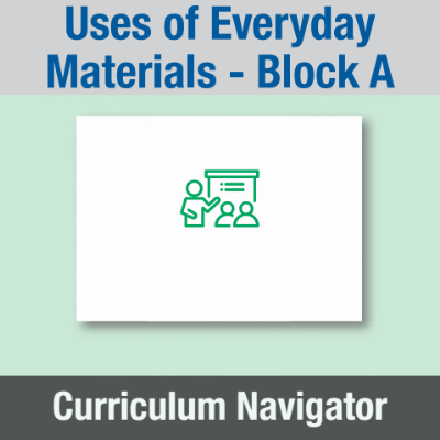 Image of Year 02 Science (Uses of Everyday Materials - Block A) Curriculum Navigator CUSP ResourceAccess Spring 140x195mm Printed in Black;    1 Leaf Set in pads of 16
