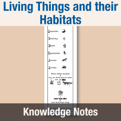 Image of Year 2 Science (Living Things and their Habitats) Knowledge Notes KN CUSP Resource