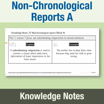 Image of Year 2 Writing A (Non-Chronological Reports) Knowledge Notes KN CUSP Resource