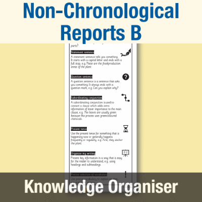 Image of Year 2 Writing B (Non-Chronological Reports) Knowledge Organiser KO CUSP Resource