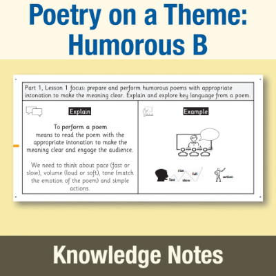 Image of Year 2 Writing B (Poetry on a Theme: Humorous) Knowledge Notes KN CUSP Resource