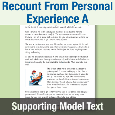 Image of Year 2 Writing A (Recount From Personal Experience) Supporting Model Text SMT CUSP Resource