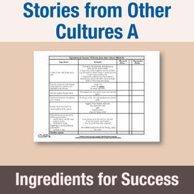Image of Year 2 Writing A (Stories from Other Cultures) Ingredients for Success IFS CUSP Resource