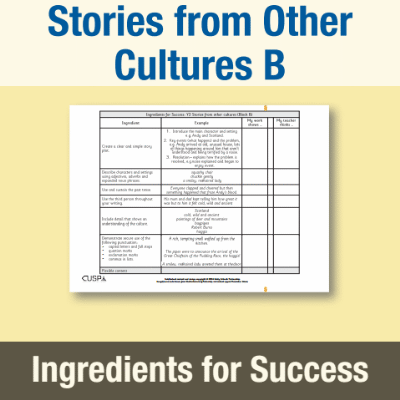 Image of Year 2 Writing B (Stories from Other Cultures) Ingredients for Success IFS CUSP Resource