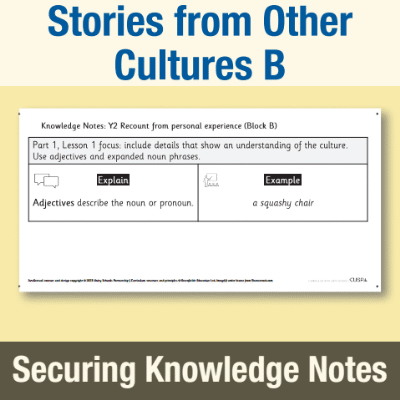 Image of Year 2 Writing B (Stories from Other Cultures) Knowledge Notes SKN CUSP Resource