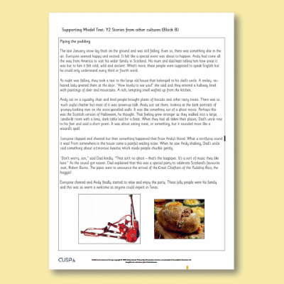 Y2 Writing B (Stories from Other Cultures) Supporting Model Text SMT