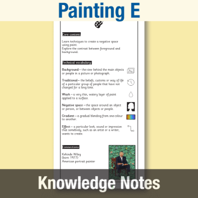Image of Year 3 Art and Design E (Painting) Knowledge Notes KN CUSP Resource
