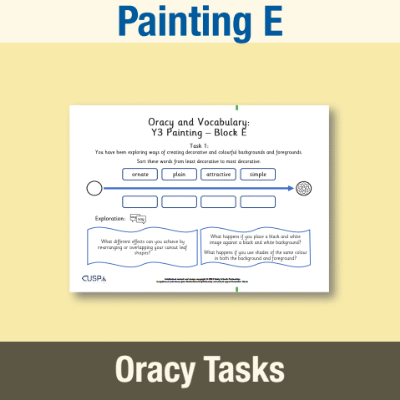 Image of Year 3 Art and Design E (Painting) Oracy Tasks OT CUSP Resource