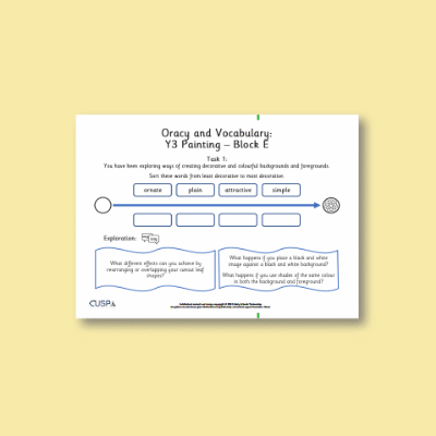 Y3 Art and Design E (Painting) Oracy Tasks OT