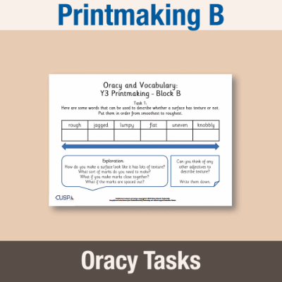 Image of Year 3 Art and Design B (Printmaking) Oracy Tasks OT CUSP Resource