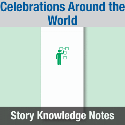 Image of Year 03 Communication (Celebrations Around the World) Story Knowledge Notes CUSP ResourceAccess Spring 277x102mm Printed in Black;    5 Leaf Set in pads of 16