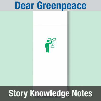Image of Year 03 Communication (Dear Greenpeace) Story Knowledge Notes CUSP ResourceAccess Autumn 277x102mm Printed in Black;    3 Leaf Set in pads of 16