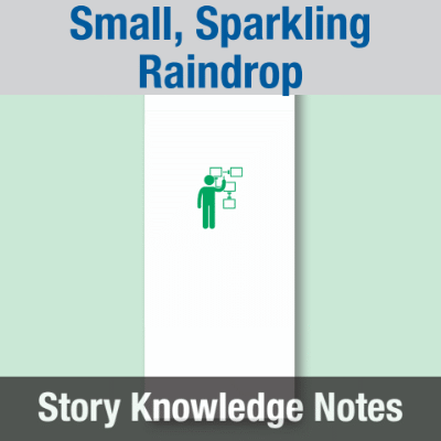 Image of Year 03 Communication (Small, Sparkling Raindrop) Story Knowledge Notes CUSP ResourceAccess Autumn 277x102mm Printed in Black;    4 Leaf Set in pads of 16