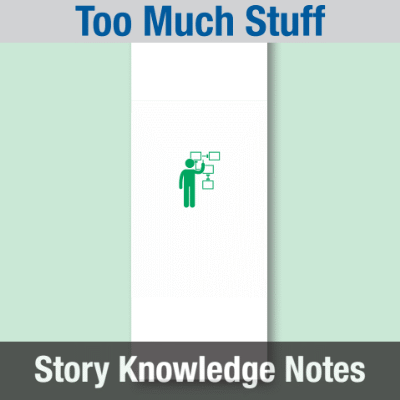 Image of Year 03 Communication (Too Much Stuff) Story Knowledge Notes CUSP ResourceAccess Summer 277x102mm Printed in Black;    3 Leaf Set in pads of 16
