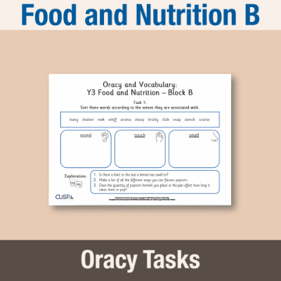 Image of Year 3 Design and Technology B (Food and Nutrition) Oracy Tasks OT CUSP Resource