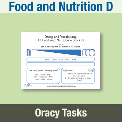 Image of Year 3 Design and Technology D (Food and Nutrition) Oracy Tasks OT CUSP Resource