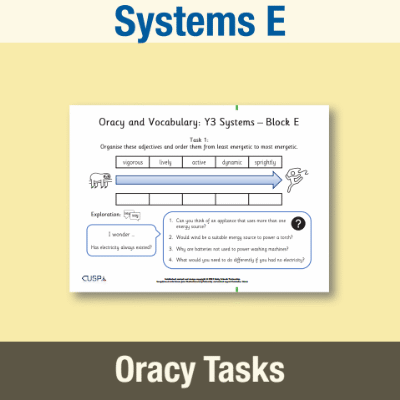 Image of Year 3 Design and Technology E (Systems) Oracy Tasks OT CUSP Resource