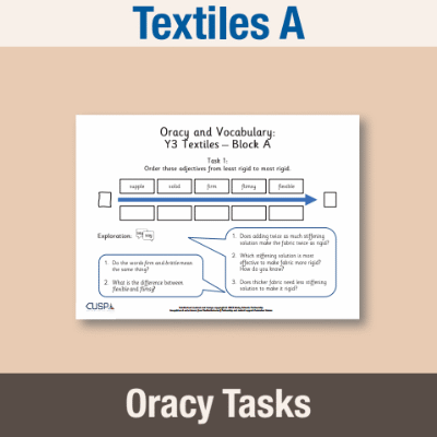 Image of Year 3 Design and Technology A (Textiles) Oracy Tasks OT CUSP Resource