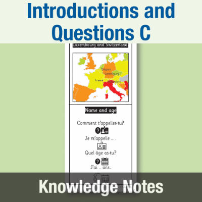 Image of Year 3 French C (Introductions and Questions) Knowledge Notes KN CUSP Resource