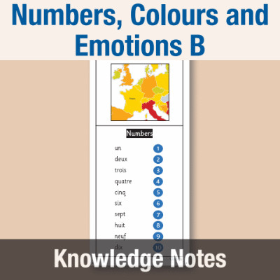 Image of Year 3 French B (Numbers, Colours and Emotions) Knowledge Notes KN CUSP Resource