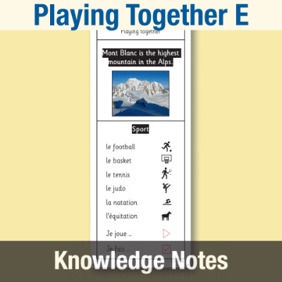 Image of Year 3 French E (Playing Together) Knowledge Notes KN CUSP Resource