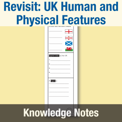 Image of Year 3 Geography (Revisit: UK Human and Physical Features) Knowledge Notes KN CUSP Resource