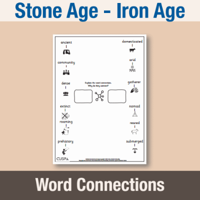 Image of Year 3 History (Study changes in Britain from the Stone Age to the Iron Age) Word Connections WC CUSP Resource