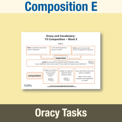 Image of Year 3 Music E (Composition) Oracy Tasks OT CUSP Resource