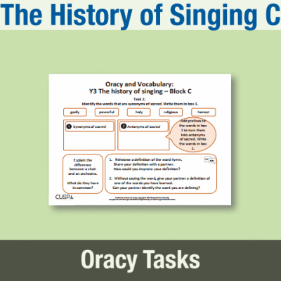 Image of Year 3 Music C (The History of Singing) Oracy Tasks OT CUSP Resource
