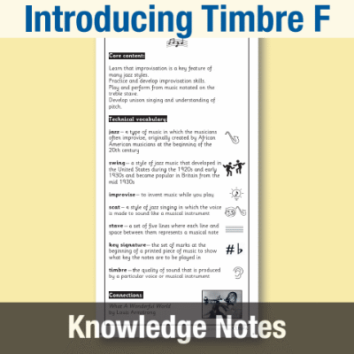 Image of Year 3 Music F (Introducing Timbre) Knowledge Notes KN CUSP Resource
